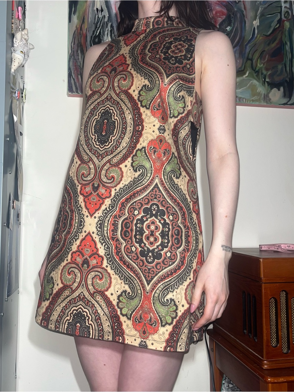 Paisley mod mini dress